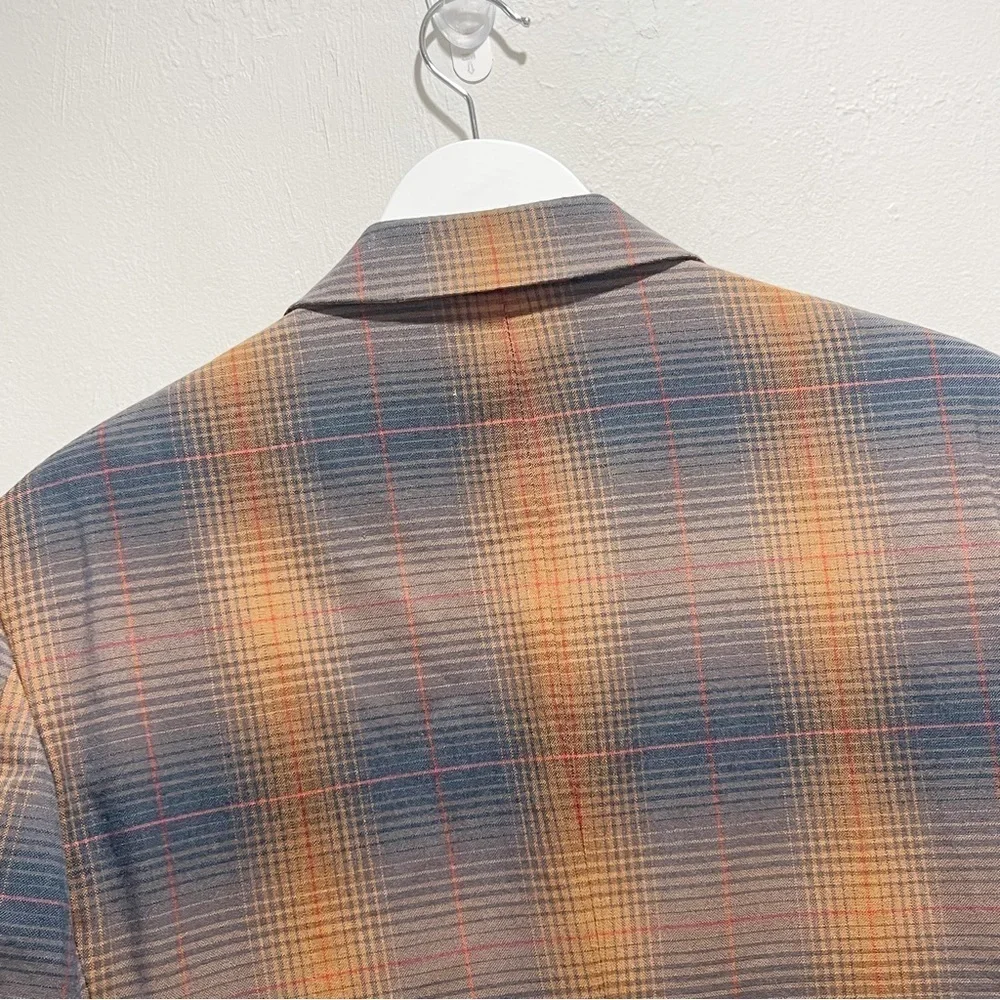 STACY ADAMS Men’s Multicolor Plaid Single Breasted Sports Coat Blazer Size 38R